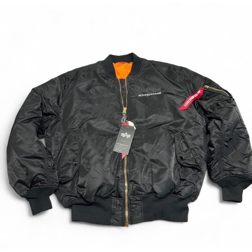Alpha Industries MA-1 Bomber Jacket Brooks & Dunn Sound Image Black Mens XL